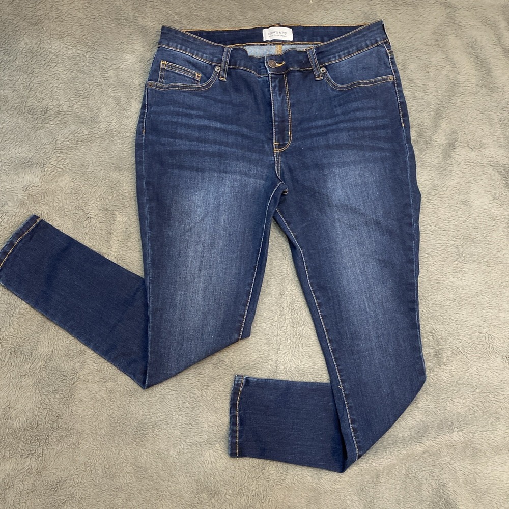 Crown & Ivyβ Dark Wash Skinny Women's Jeans Size 14W